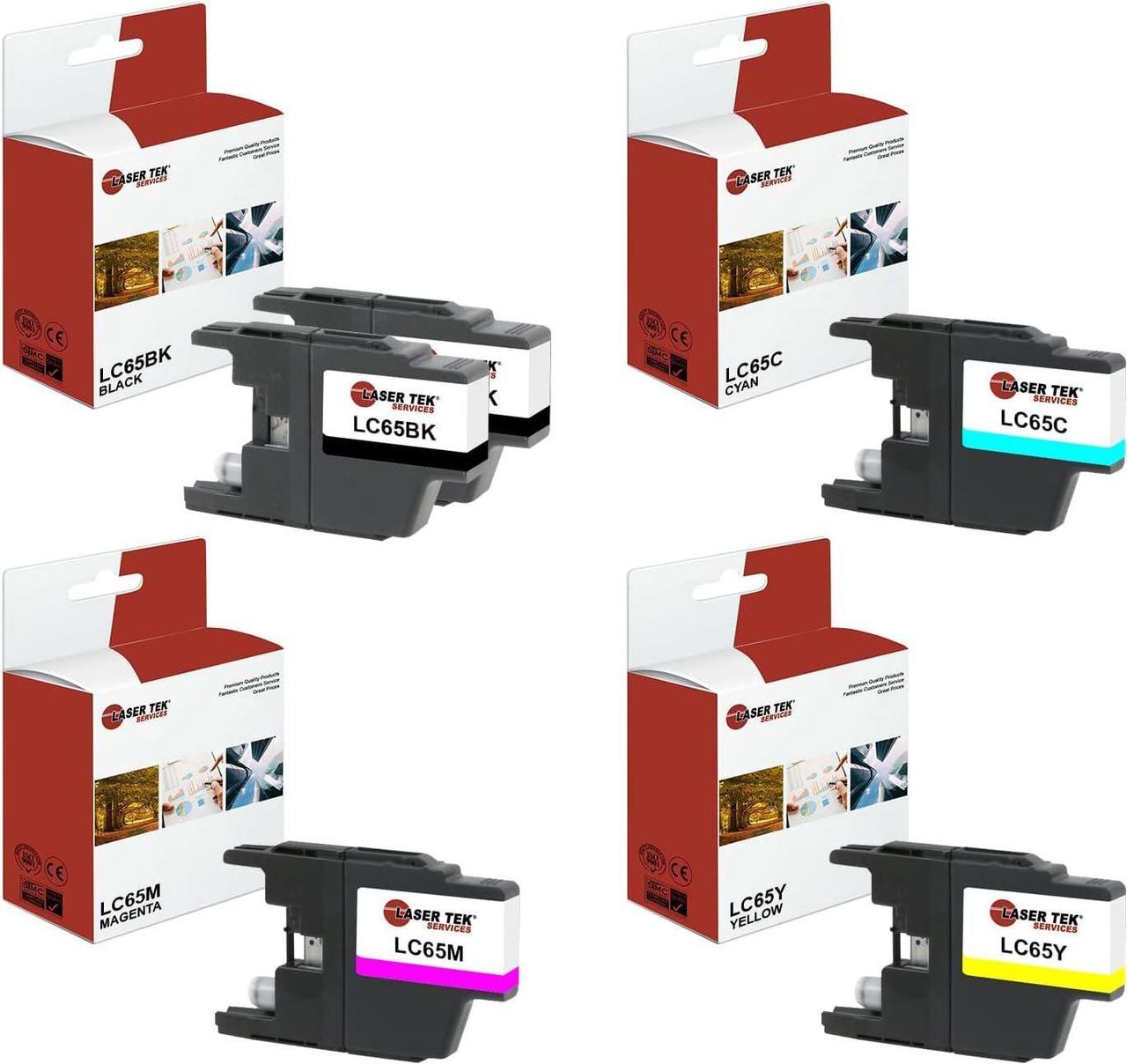 Laser Tek Services Compatible Ink Cartridge Replacement for Brother LC-65 LC65BK LC65C LC65M LC65Y Works with Brother MFC5890CN 5895CW Printers (Black, Cyan, Magenta, Yellow, 5 Pack)