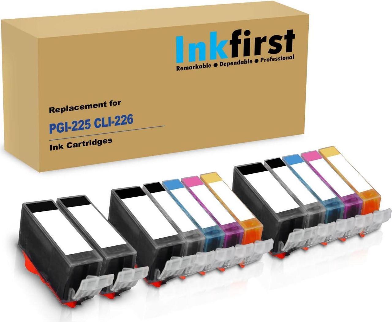 12 Inkfirst Compatible Ink Cartridges Replacement for Canon PGI-225 CLI-226 PGI225 CLI226 (2 Set + 2 PGI-225BK) PIXMA iP4820 iP4920 iX6520 MG5120 MG5220 MG5320 MG6120 Black Cyan Magenta Yellow