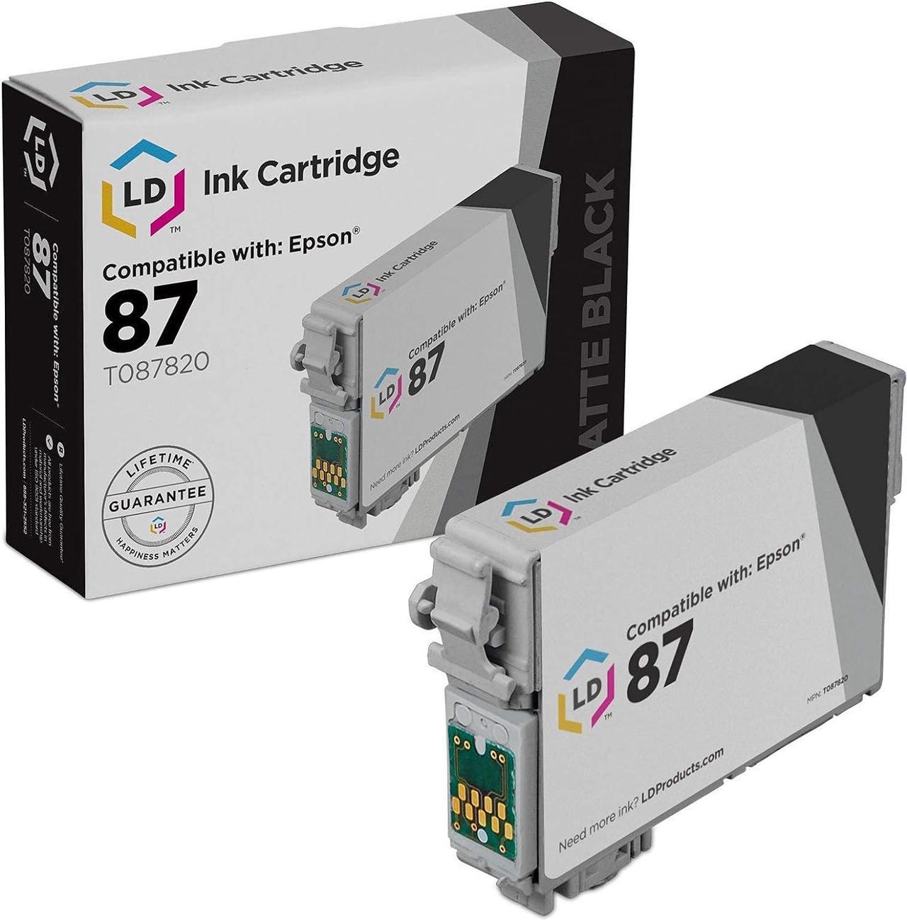 LD Remanufactured Ink Cartridge Replacement for Epson 87 T087820 (Matte Black)