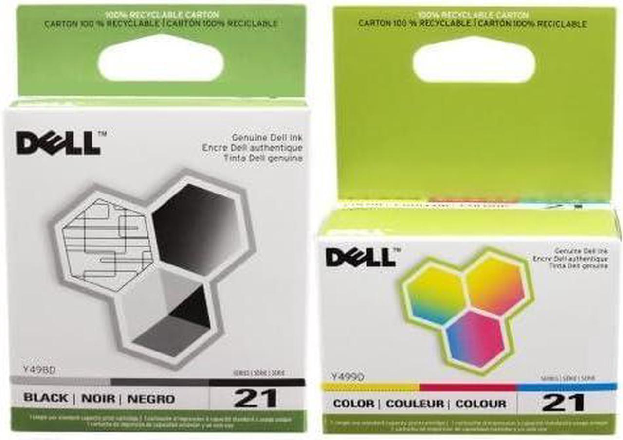 Dell 21 Printer Series Ink Cartridge for Dell All-in-One Printers P513w P713w V313 V313w V515w V715w, 2-Pack, (Black and Color)