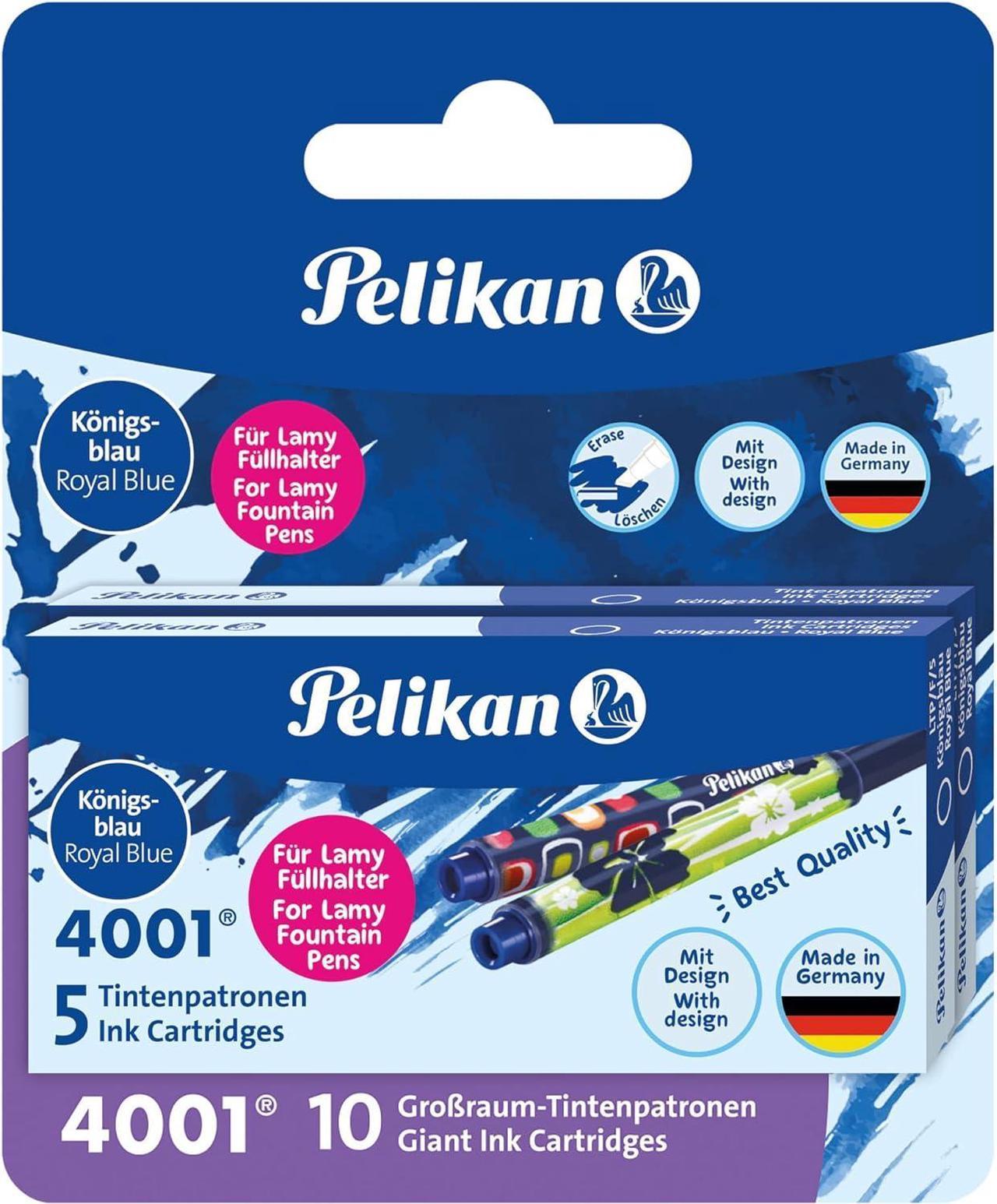 Pelikan 338285 Ink Cartridge for Lamy Clip On Back Cover Hard Case Blue