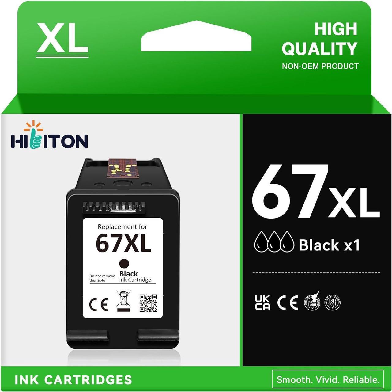 High Yield  67 Ink cartridges, 67XL,67XL Black Ink Cartridge for Envy 6055 6000 6052 6075 6032,for DeskJet 2700 2755 2752 1255 2742e,for Plus 4100 4155 Pro 6455 6452 6400 6475 Printer