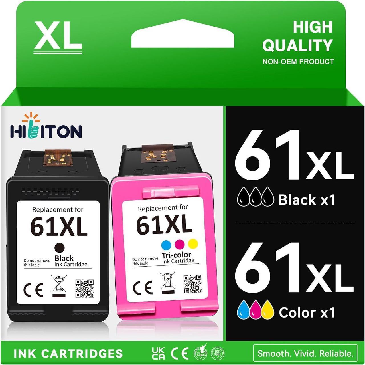 61XL  Ink 61 XL Ink Cartridges Black Color Combo Pack 61 HP61XL for Envy 4500 5530 4502 for DeskJet 1000 2540 2512 1512 2542 3050 2050 2544 3000 1050 for OfficeJet 4630 4635 2620 Printer