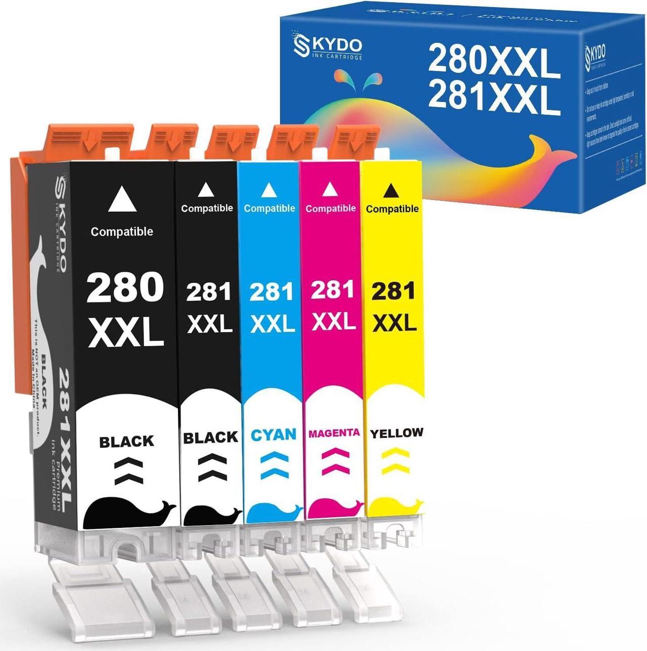 Skydo Compatible Ink Cartridge Replacement for Canon 280 281 XXL PGI CLI 280XL 280XXL 281XL 281XXL for Pixma TR8620 TR7620 TR8520 TR7520 TS702 TS9120 TS9520 TS8120 TS6120 TS6320 Priner, 5 Combo Pack