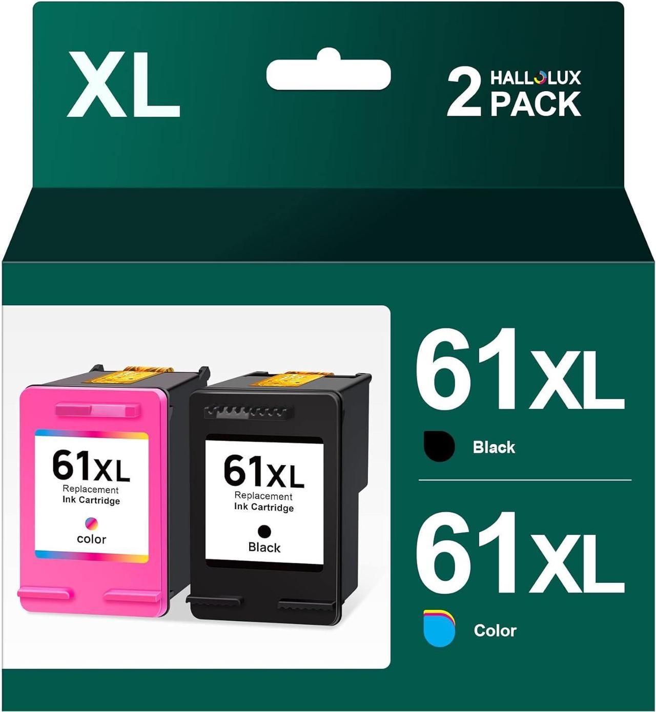 61XL  Ink 61 XL Ink Cartridges Black Color Combo Pack High Yield 61 HP61XL Works with Envy 4500 4502 5530 Deskjet 1000 1050 1055 1512 1010 Officejet 4630 4635 4636 Printer Ink