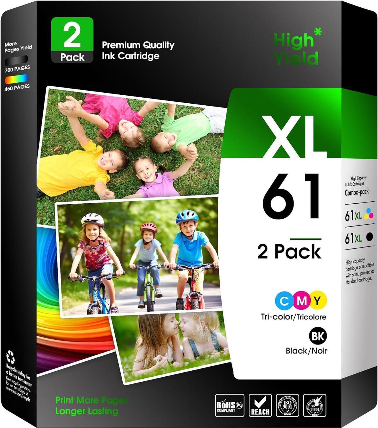 61XL 61 XL 61 Ink Cartridge Combo Pack Compatible  Ink 61 HP 61 Works with HP Envy 4500 Ink Cartridges 4501 HP OfficeJet 2620 2621 HP OfficeJet 4630 HP DeskJet 1000 (2PK)