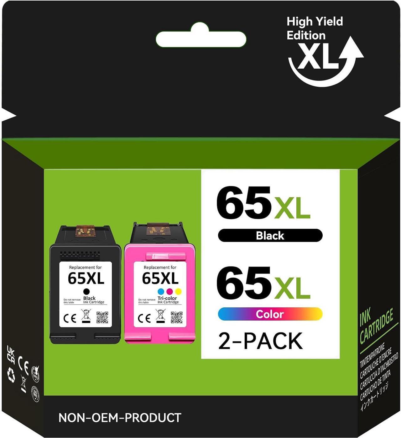 65XL  Ink 65 XL Ink Cartridges Black Color Combo Pack High Yield 65 HP65XL for DeskJet 3755 2655 3752 2600 3700 2652 3720 2622 2620 2630;for Envy 5055 5052 5000 5010 5070 5030 5020 Printer