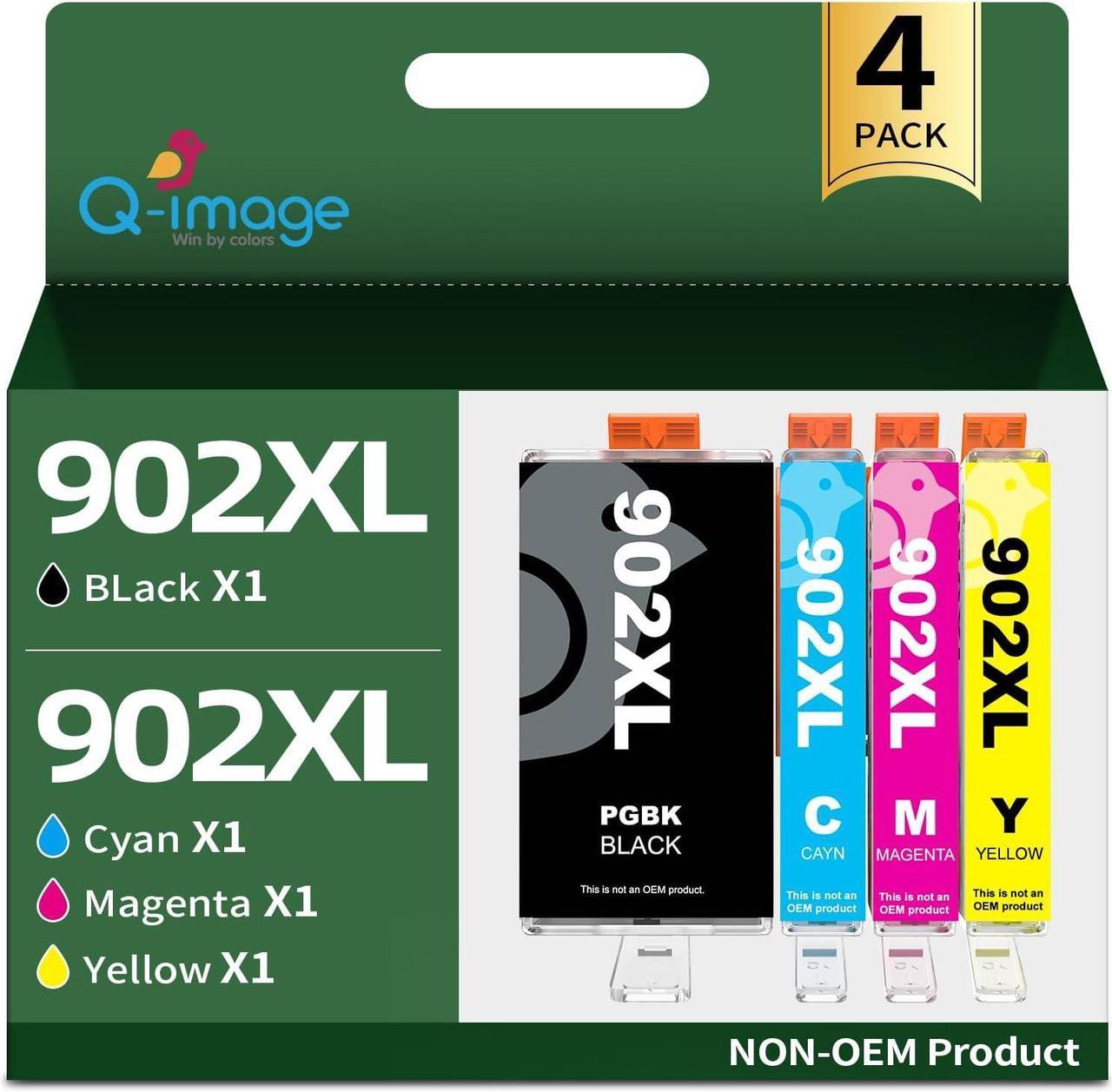 902XL Ink Cartridges Compatible Replacement  902 902XL Ink Cartridge for Officejet Pro 6978 6968 6954 6962 6958 6970 Printer,4 Pack, (Black, Cyan, Magenta, Yellow)