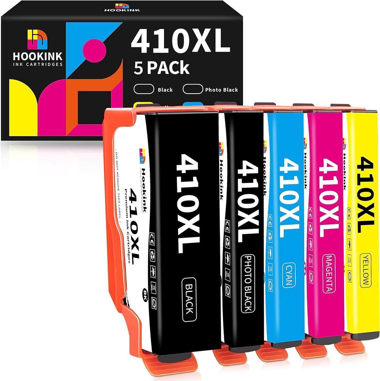 410XL Ink Cartridges Remanufactured Replacement for Epson 410 XL T410 T410XL Printer Ink for Expression XP-7100 XP-830 XP-640 XP-630 XP-530 XP-635 (Black, Cyan, Magenta, Yellow, Photo Black) 5-Pack