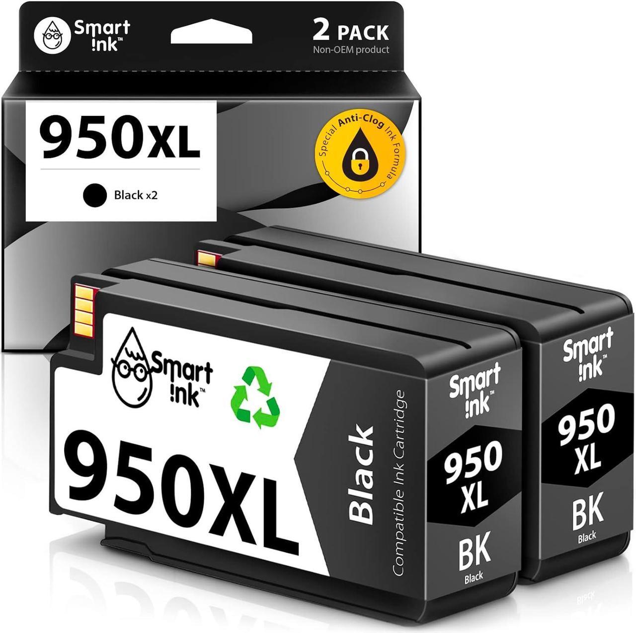 Smart Ink Compatible Ink Cartridge Replacement  950XL 950 XL (Black, 2 Combo Pack) to use with 8610 8600 8620 8630 8615 8100 8110 8616 8625 8640 8660 251dw 271dw 276dw