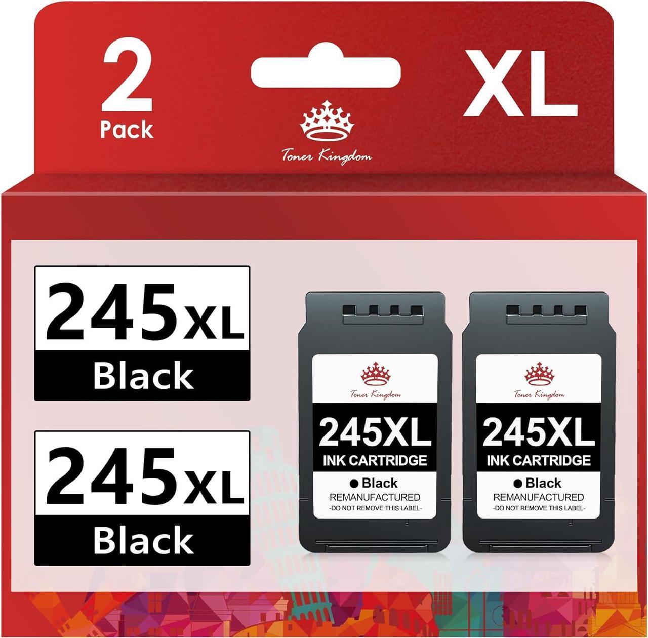 Toner Kingdom PG-245XL 245XL Ink Cartridge 2 Black Combo Pack Replacement for Canon 245 PG-245 PG-243 243XL Compatible for Pixma MX490 MX492 MG2522 MG2922 MG2920 MG2520 MG2420 TR4520 TS3122 Printer