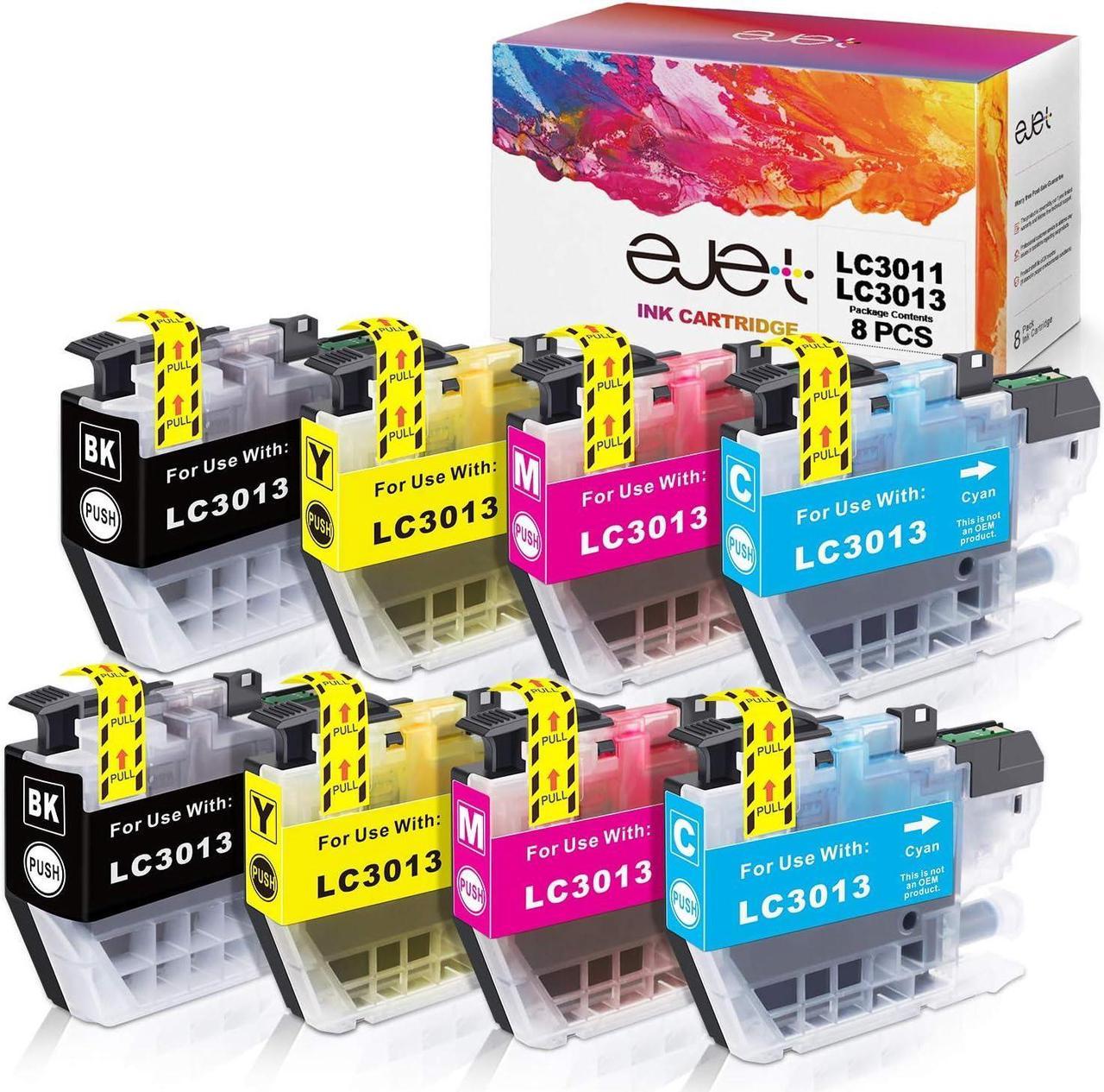 ejet LC3013 Compatible Ink Cartridge Replacement for Brother LC3013 LC3011 Ink cartridges for Brother MFC-J491DW MFC-J895DW MFC-J690DW MFC-J497DW Printer Tray (2 Black| 2 Cyan| 2 Magenta| 2 Yellow)