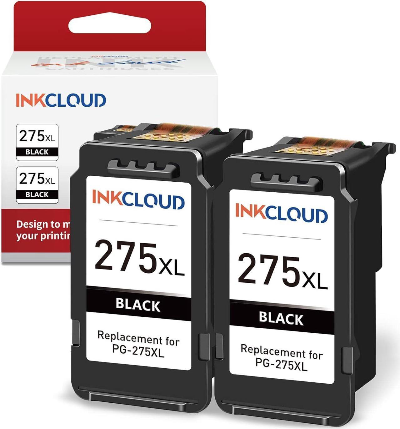 INKCLOUD 275XL Black Ink Cartridges High Capacity Compatible with Canon PG-275 XL PG275 Black (4981C001) for Canon PIXMA TS3522 TS3520 TR4720 Printer, 2Pack