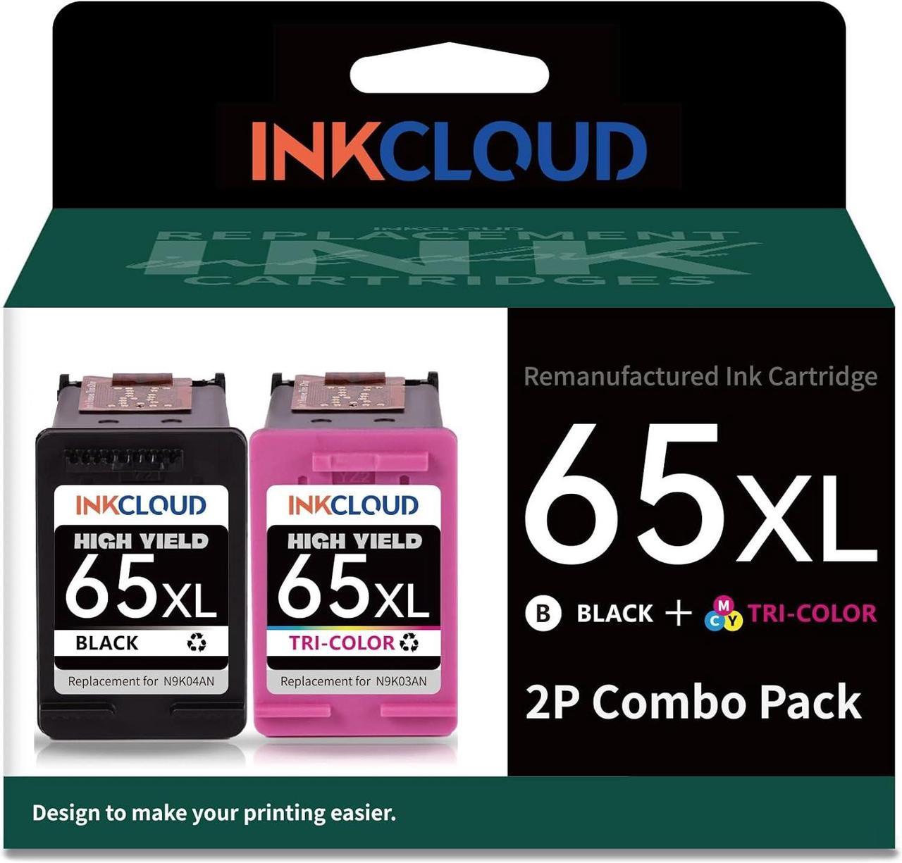 65XL XXL Ink Cartridges Black Color Combo Pack Compatible with HP 65 65XL Fit Envy 5055 5052 5058 DeskJet 3755 2655 2600 2620 2622 2624 2652 3752 3720 3721 3722 3723 Printer, 2pack