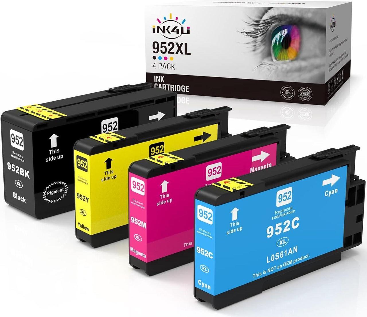 952XL Ink Cartridges Replacement  952XL 952 Ink Cartridges Combo Pack  OfficeJet Pro 8710 7740 8720 8702 7720 8210 8216 8715 8725 8730 8740 Printer (4 Pack, 1BK/1C/1M/1Y)