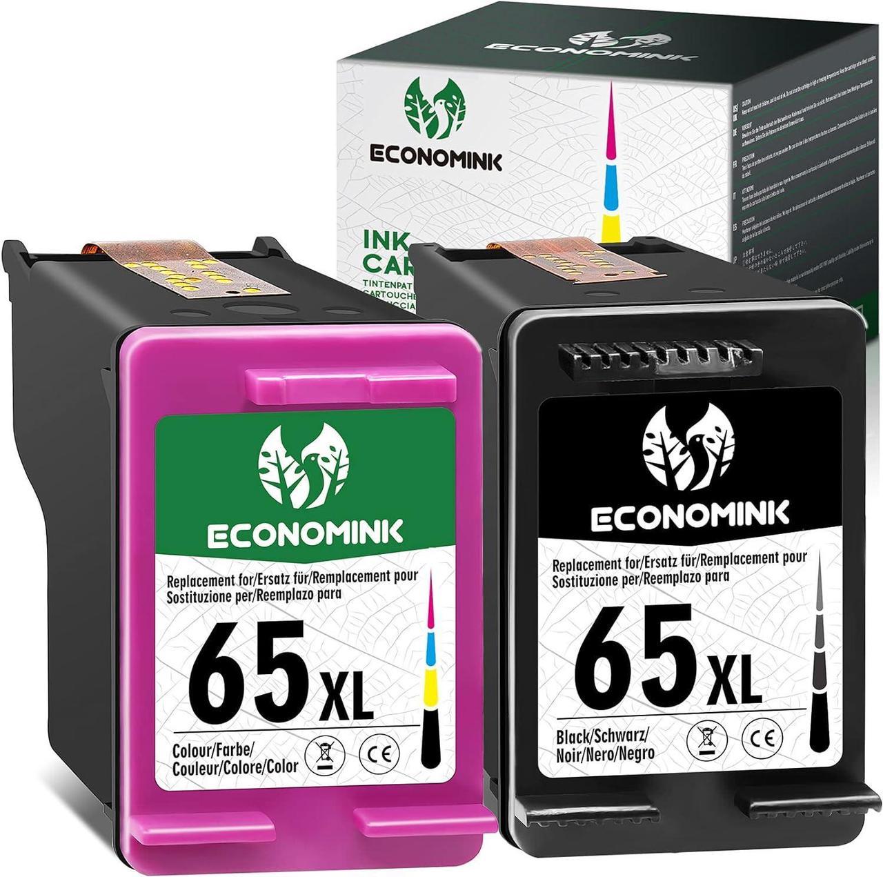 Printer Ink 65 Remanufactured Ink Cartridge Replacement  65XL Black Color Combo Pack for Envy 5055 5070 5000 5052 5010 5014 5012 5030 for DeskJet 3752 2622 2655 2640 2636 2652 2600 3700 3755