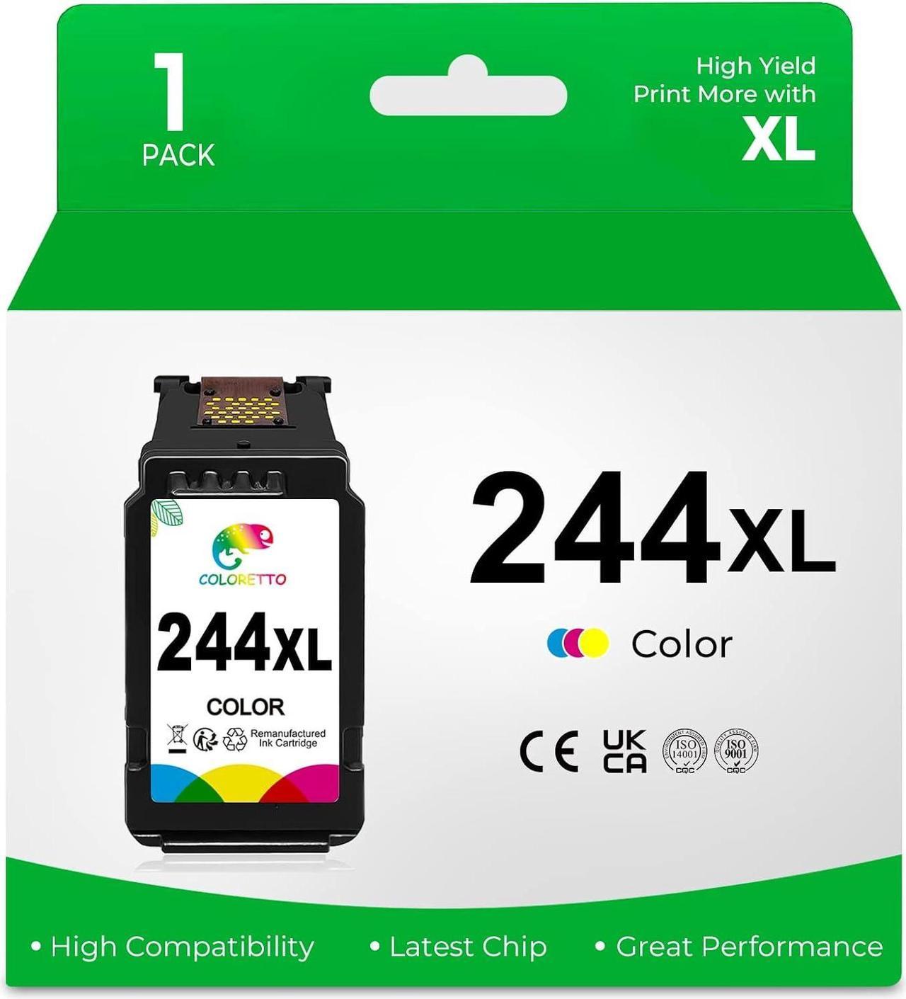 COLORETTO CL-244XL (1 Color) Remanufactured Printer Ink Cartridge Replacement for Canon 244 XL to use with Pixma TR4520 MG2522 TS3322 TR4522 TS3122 MX490 MX492 MG2922 MG2520