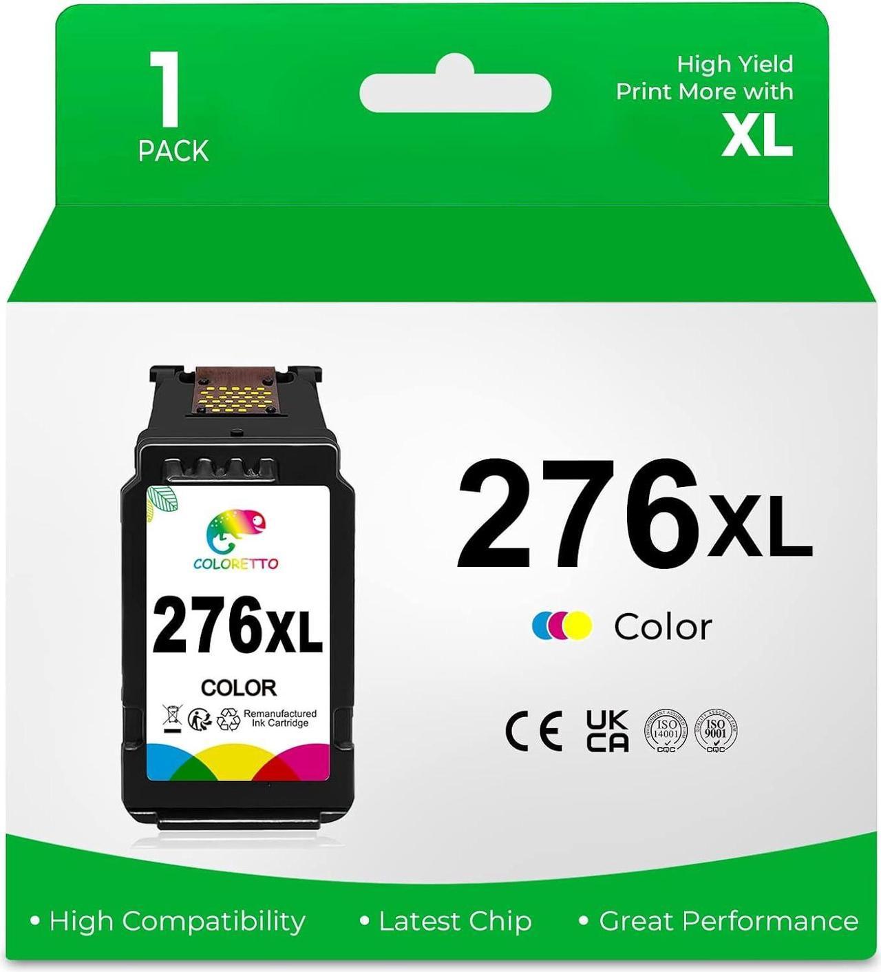 COLORETTO 275 276 XL Pg-275XL Cl-276XL Ink Cartridge Compatible with Canon Pixma TR4700 TR4720 TR4722 TR4725 TS3520 TS3522 Printer 1 Tri-Color 1-Pack