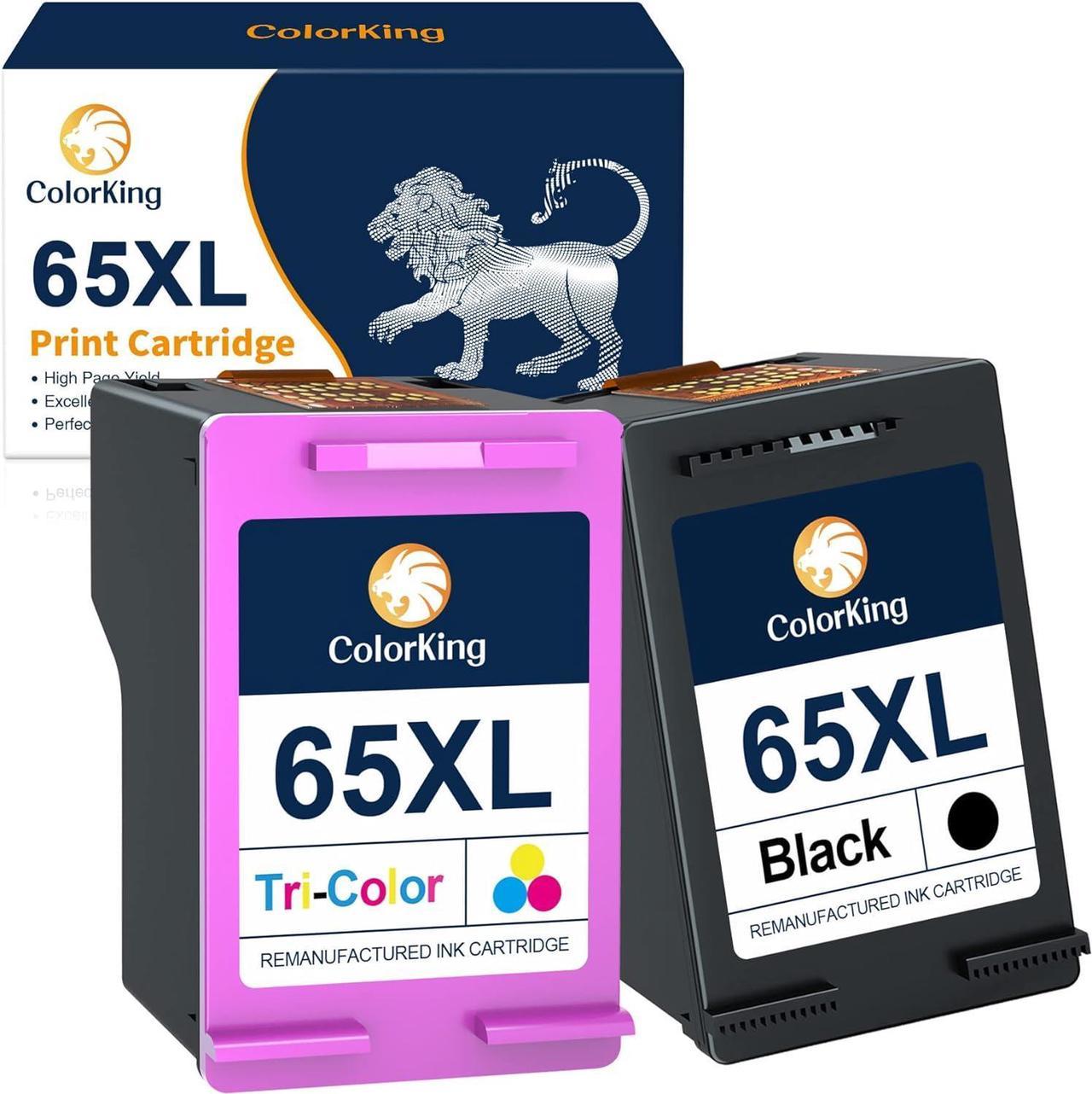 Colorking Remanufactured Ink Cartridge Replacement  65XL 65 XL Ink Cartridges Black Color Combo Pack  Envy 5055 5052 5058 5000 DeskJet 3755 2652 3752 3700 2622 2655 2600 3720 2636 Printer