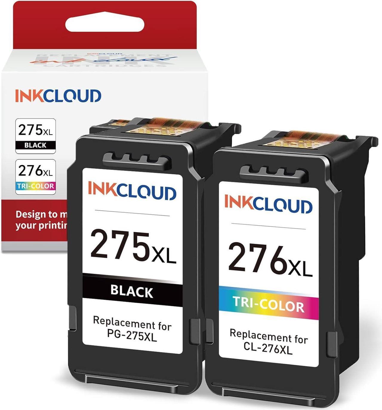 INKCLOUD 275XL 276XL Ink Cartridge Compatible with Canon 275XL and 276XL Printer Ink Combo for Canon PIXMA TS3520 TS3522 TS3500 TR4720 TR4722 TR4700 Printer(Black Color, 2 Pack)