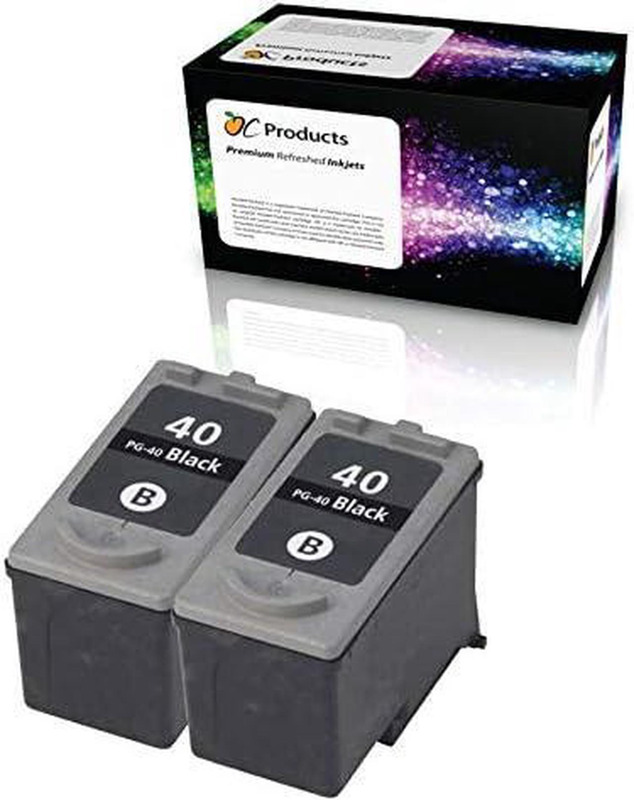 OCProducts Remanufactured Ink Cartridge Replacement for Canon PG-40 for Canon iP1800 MX310 MX300 MP470 MP460 MP210 MP190 Printers (2 Black)