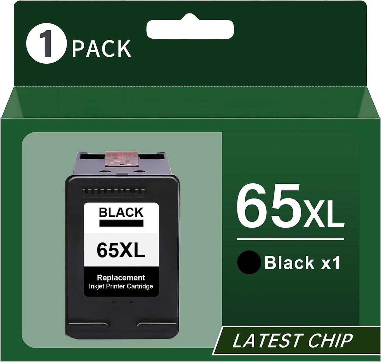 65 Ink Replacement  65XL Black Ink Cartridge for DeskJet 3700 3755 3752 2655 2652, for Envy 5010 5052 5055 5000 5012 5020, for AMP 120 100 Series Printer, 1-Pack