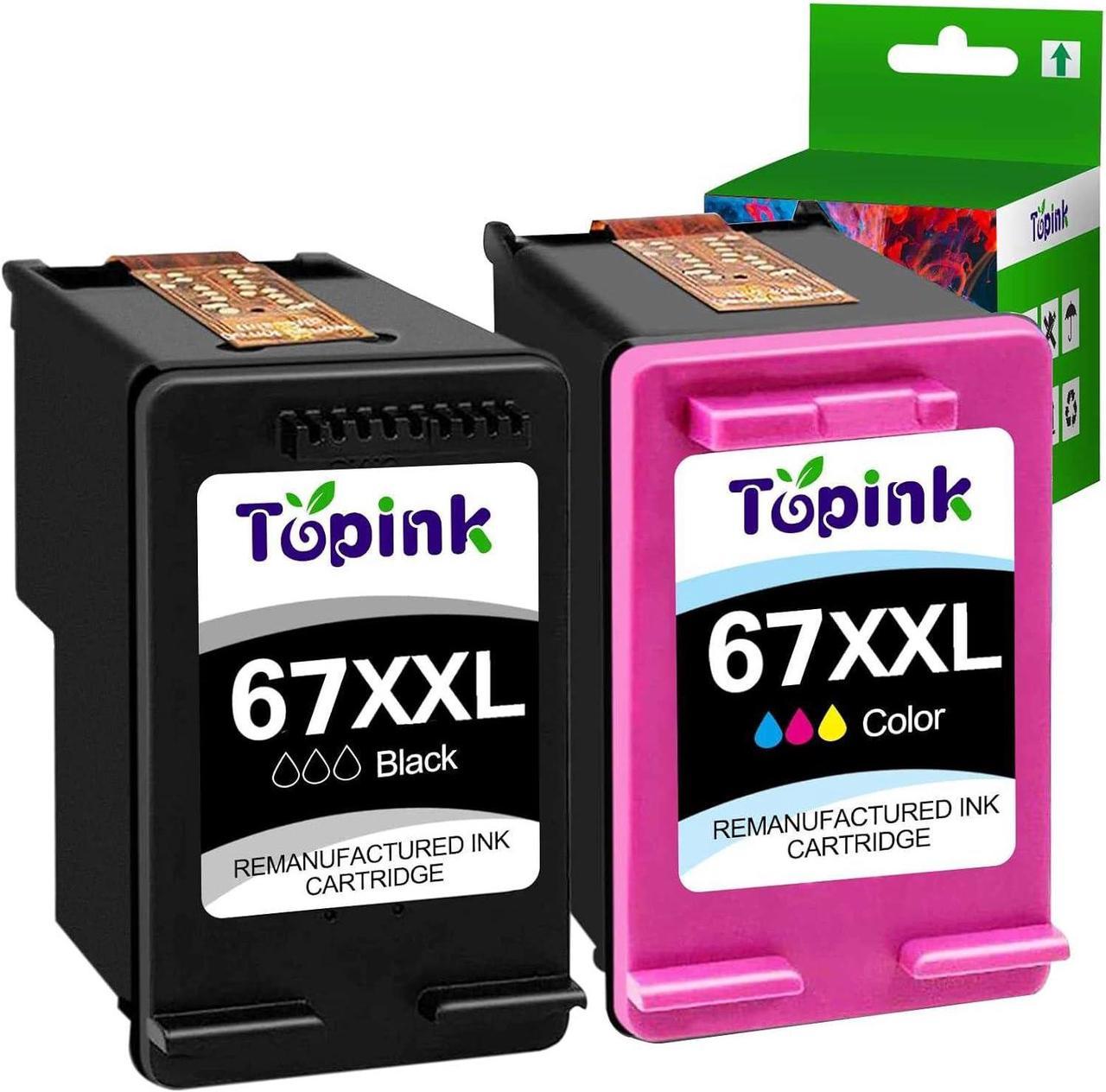 67 Ink Cartridge Replacement for 67XL Combo Pack Black Color Fit for DeskJet 2700 2755 2722 2732 2752 Plus 4132 4155e, Envy 6000 6055 6055e Pro 6400 6420 6455 6475 Printer