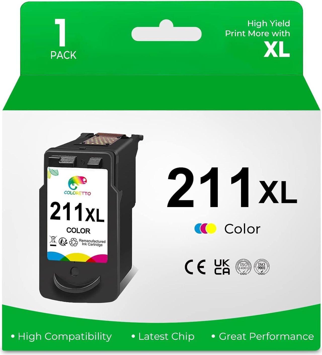 COLORETTO CL-211XL (1 Color) Remanufactured Printer Ink Cartridge Replacement for Canon 211 XL to use with PIXMA MP230 MP240 MP250 MP260 MP270 MP490 MP495 MX320 MX350 IP2700 IP2702