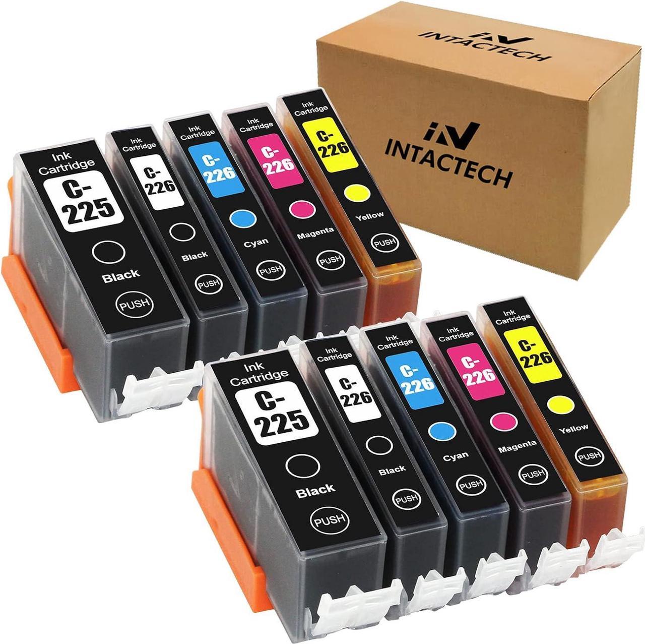 PGI-225 CLI-226 Ink Cartridge Replacement for Canon 225 226 Work for Pixma MX882 MX892 MG5320 MG6220 (2 PGBK, 2 Cyan, 2 Magenta, 2 Yellow, 2 Black,10-Pack)