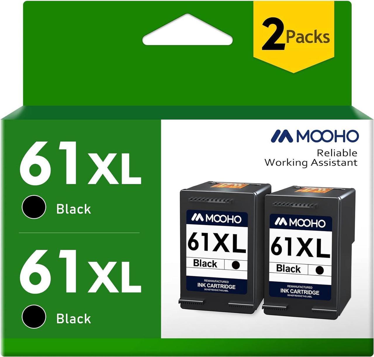 MOOHO Remanufactured 61XL Ink Cartridge Replacement  61XL 61 XL  Envy 4500 5530 4502 Officejet 4630 2620 4635 Deskjet 1000 1010 1510 2540 3050 Printer High Yield (2 Black)