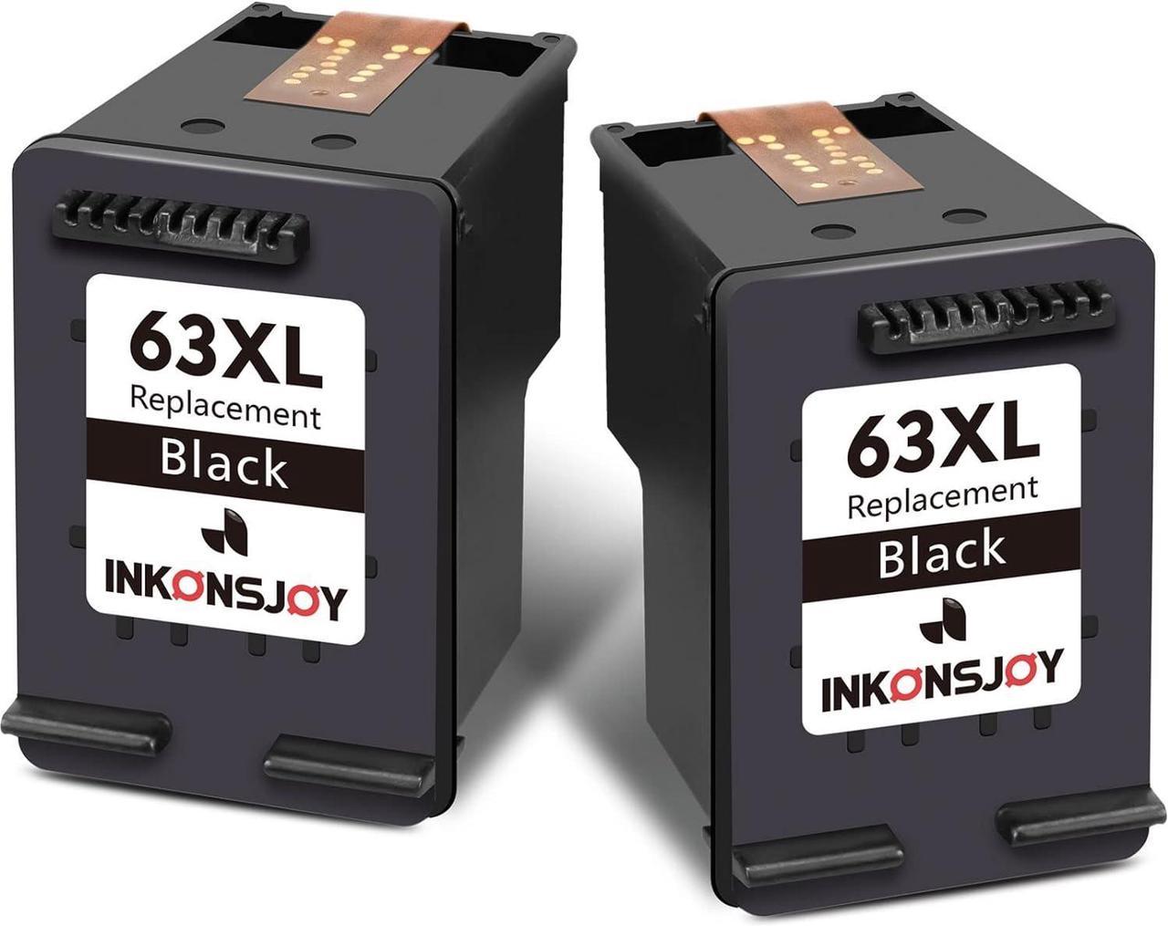 INKONSJOY Remanufactured 63 Ink Cartridges  Printers, 63XL Ink Cartridge Black  OfficeJet 3830 5255 5258 Envy 4520 4512 4513 4516 DeskJet 1110 1112 2130 2132 3630 3632 3634 Replacement