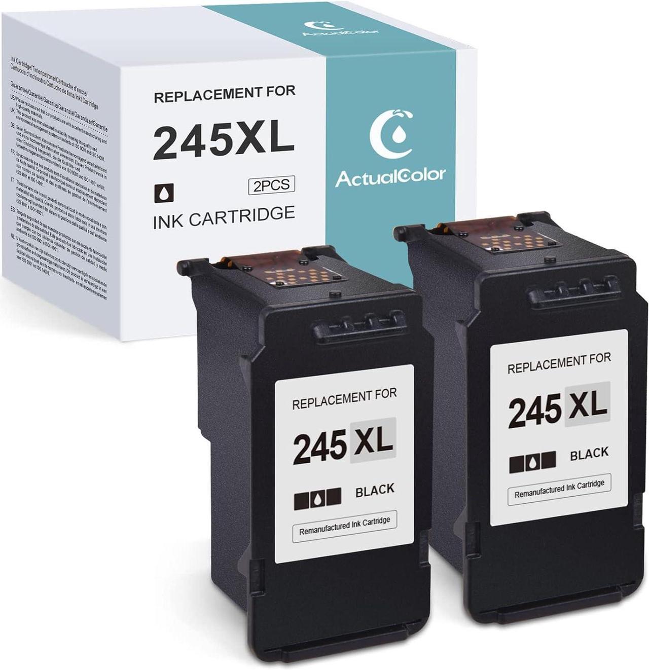 ActualColor C 245XL Ink Cartridge Remanufactured Ink Cartridge Replacement for Canon PG-245XL 245 XL Black for Pixma TR4520 MX492 MG2522 MX490 TS3122 TS202 TS3322 MG2525 MG2520 MG3022 TR4522 Printer