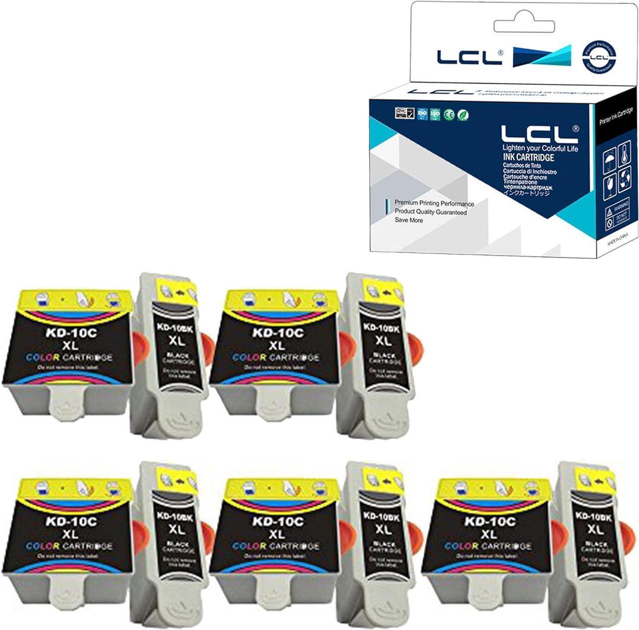 LCL Compatible for KODAK 10 10B 10C XL 10XL 8237216 8946501 (10-PACK 5Black 5Color) Ink Cartridge for EasyShare 5100 EasyShare 5300 EasyShare 5500ESP 3ESP 3250ESP 5ESP 5210ESP 5250ESP 7ESP 7250