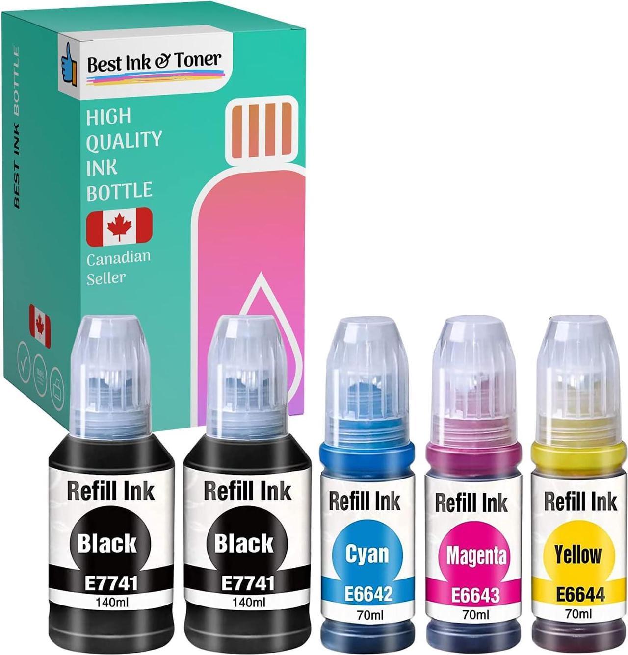 Ink House Compatible Ink Bottle Replacements for 774 & 664 (2 Black, 1 Cyan, 1 Magenta, 1 Yellow, 5-Pack) T774, T664 for use in Expression ET-3600, Workforce Series ET-16500,ET-4550