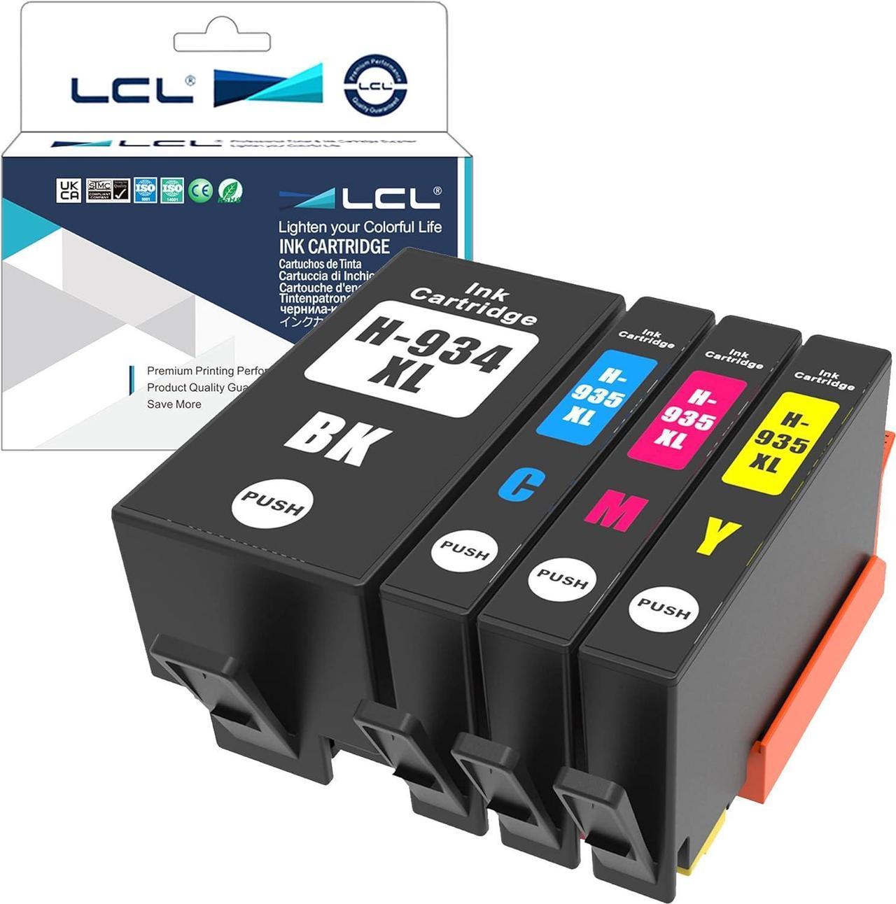 LCL Compatible  934XL 935XL (4-Pack Black Cyan Magenta Yellow) Ink Cartridge  Officejet Pro 6830 6230 6815 6835 6812 6820 6220 Printers