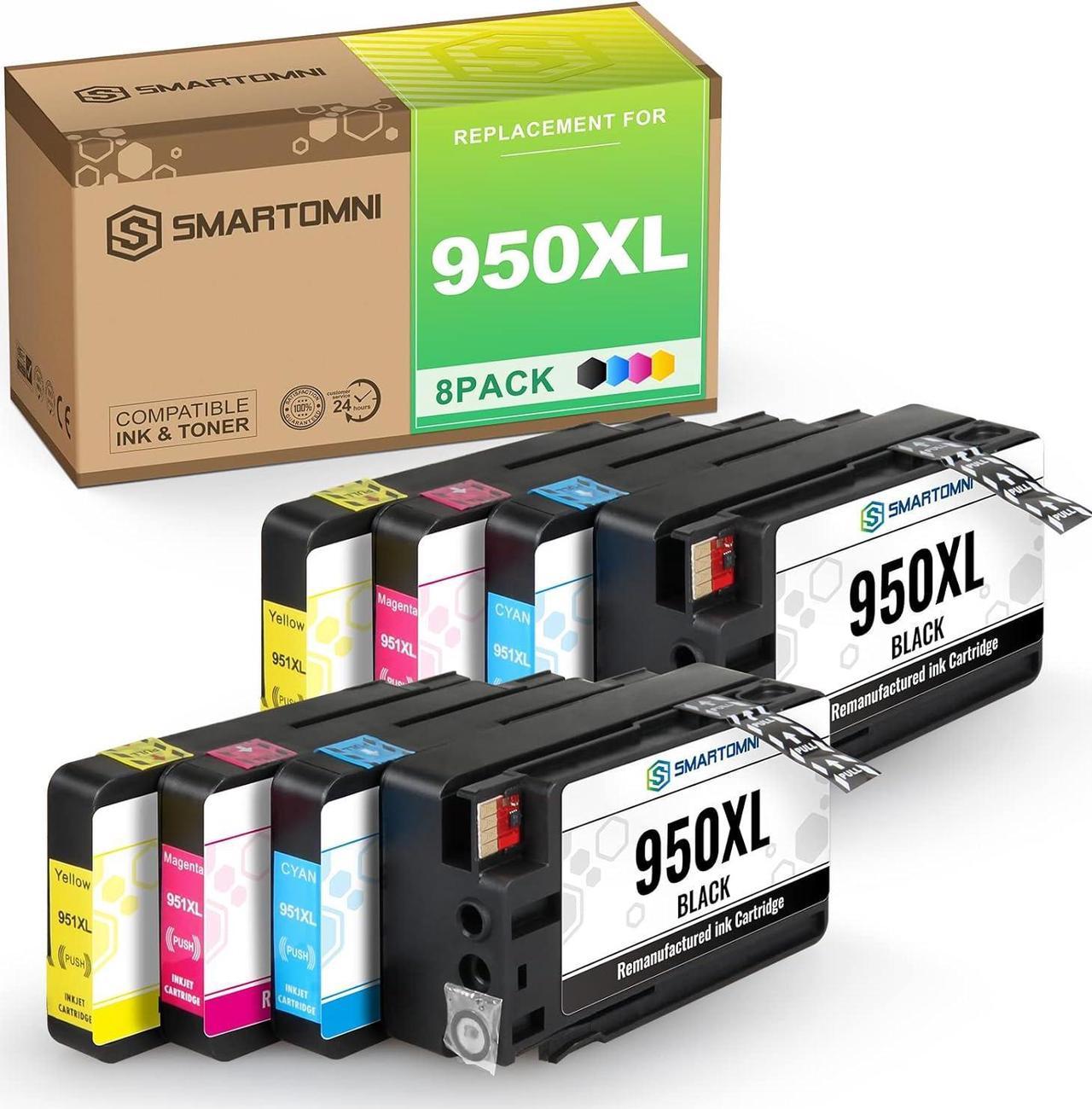 S SMARTOMNI 950XL 951XL 950 951 Compatible Ink Cartridge Replacement for use in HP OfficeJet Pro 251dw 276dw 8100 8110 8600 8610 8615 8616 8620 8625 8630 8630 8640 8650(2K+2*C/M/Y, 8 Pack)