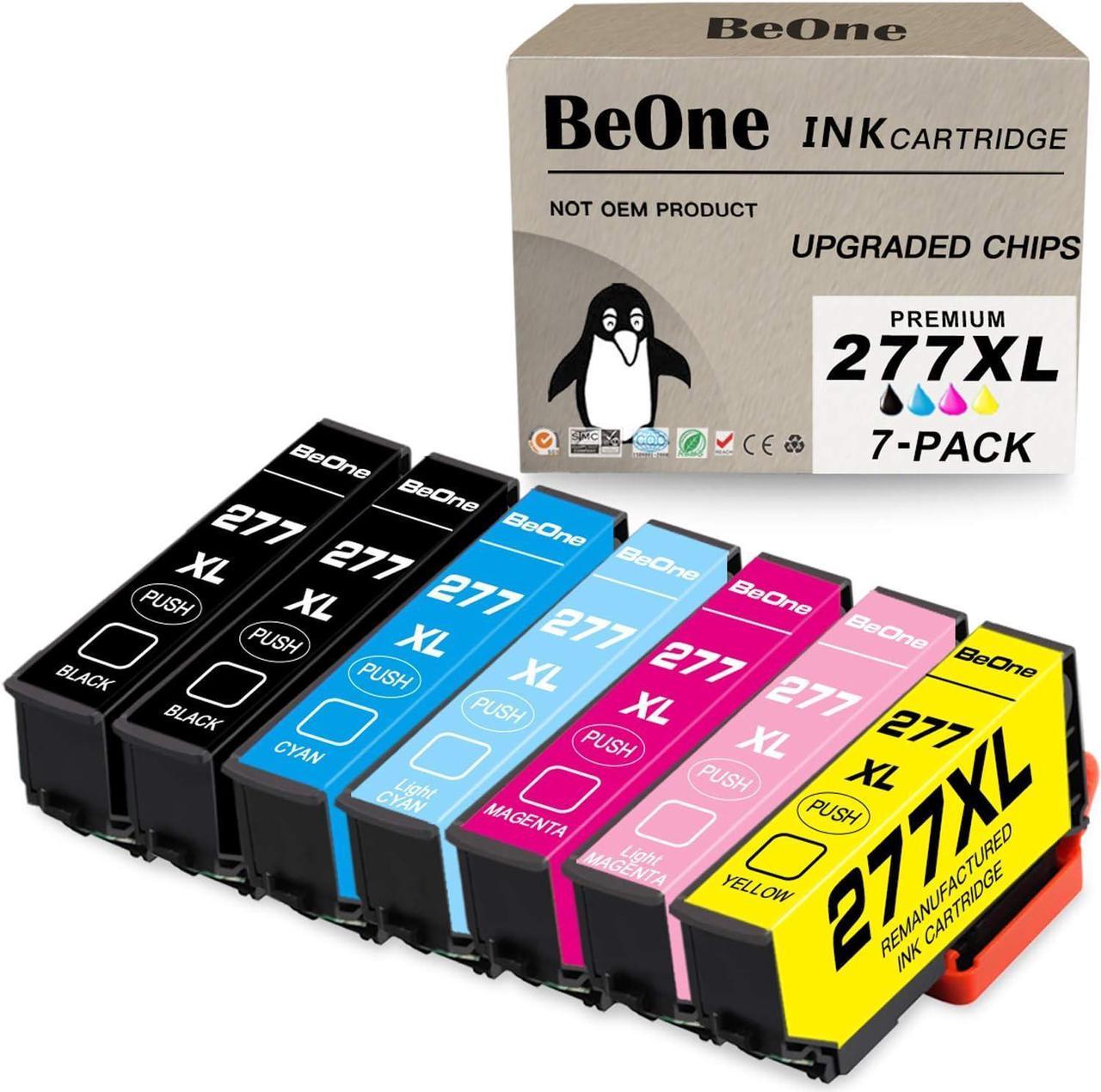 BeOne 277XL Ink Cartridges Remanufactured Replacement for Epson 277 T277 T277XL 7-Pack to Use with Expression XP-850 XP-860 XP-950 XP-960 Printers (2BK/1LC/1LM/1C/1M/1Y)