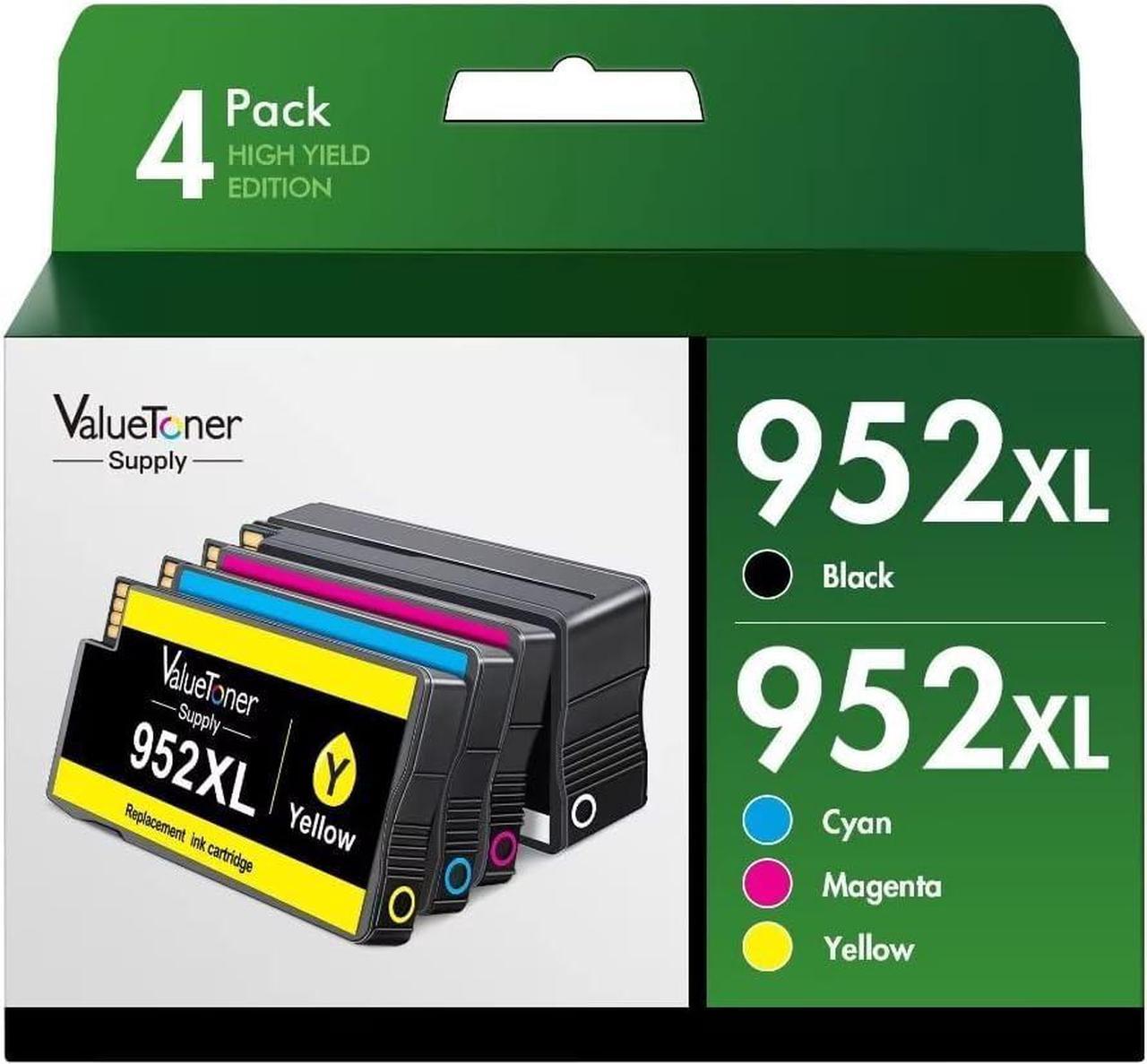 Valuetoner Supply Remanufactured Ink Cartridges Replacement  952 XL 952XL High Yield for OfficeJet Pro 7740 8210 8710 8720 8740 7720 8715 8702 Printer (1 Black,1 Cyan,1 Magenta,1 Yellow, 4 Pack)