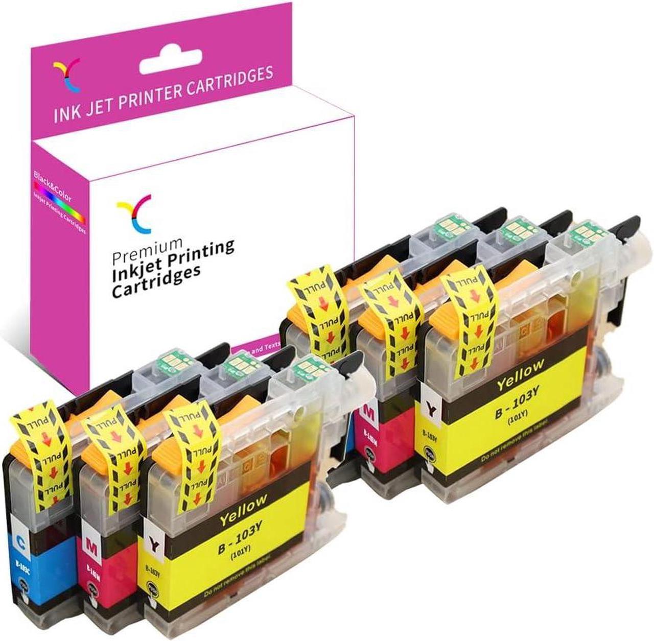 YC Compatible for Brother LC103 Ink Cartridges Color LC-103 LC-101 LC-103XL LC103C LC103M LC103Y DCP-J152W MFC-J245 J285DW J4310DW J4410DW MFC-J450DW MFC-J4510DW MFC-J4610DW MFC-J470DW (C2M2Y2-6Pack)