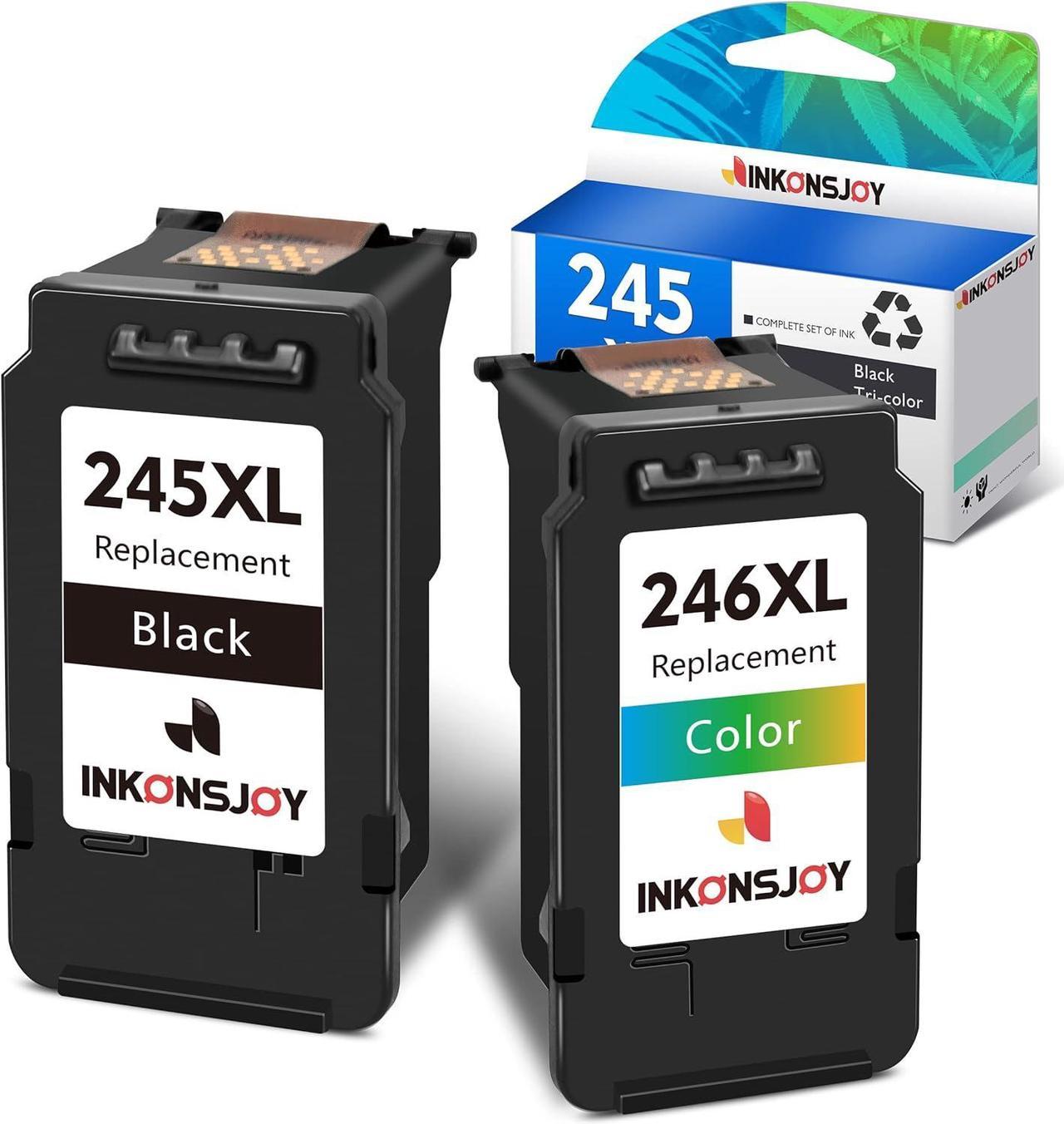 INKONSJOY Remanufactured Ink Cartridges for Canon Ink 245 246, Replacement for PG245 CL246 PG-245XL CL-246XL PG-243 CL-244 243 244 Ink for PIXMA TS3320 TR4527 TR4500 MG2522 TR4520 MG2525 TS3322 MX490