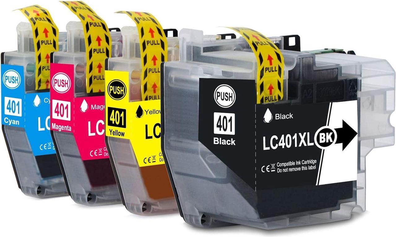 OGOUGUAN Compatible LC401XL LC401 XL LC401BK Ink Cartridge Replacement for Brother LC401XL LC401 Use with Brother MFC-J1010DW MFC-J1012DW MFC-J1170DW Printer.(1 Black,1 Cyan,1 Magenta,1Yellow)