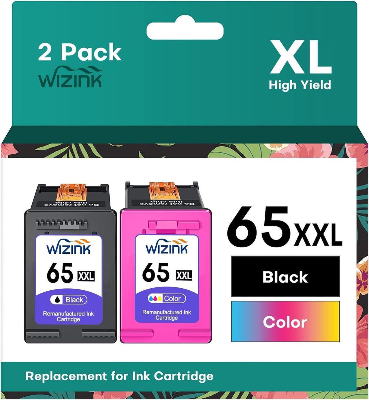 65xl Black Color 65 Ink cartridges Ink Cartridge Remanufactured 65XXL  65 XL XXL Black/Color Combo Pack for Envy 5052 5055 5000 5012 5010 5020 5030 DeskJet 2600 2622 2652 3722 3755 2640 Printer