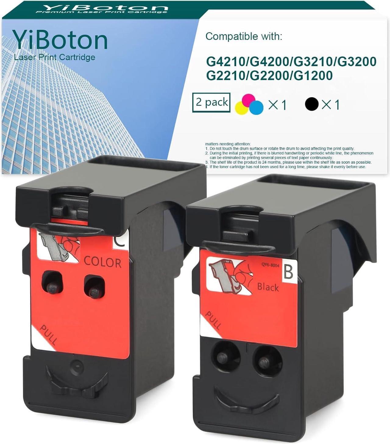 YiBoton Remanufactured for Canon PIXMA G4210 G4200 G3210 G3200 G2210 G2200 G1200 MegaTank All-in-One PrinterHead Ink Cartridges Refillable 8009 and 8021(Combo Packs)