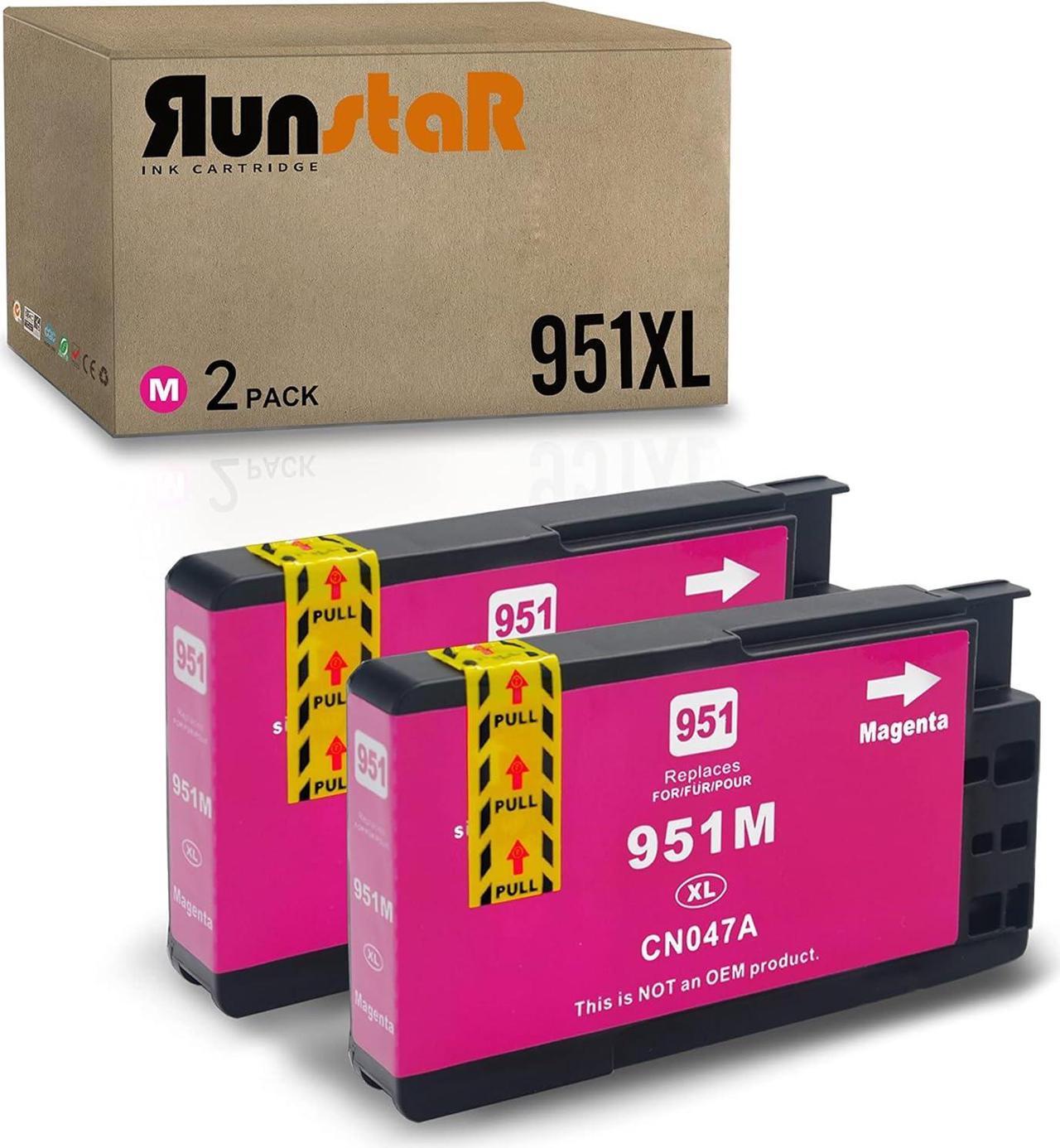 Run Star 2 Packs 951XL Magenta Remanufactured Ink Cartridge Replacement  951XL T951XL use for OfficeJet Pro 251DW 271DW 276DW 8100 8600 8610 8615 8620 8625 8630 8640 8660 Printer (2 Magenta)