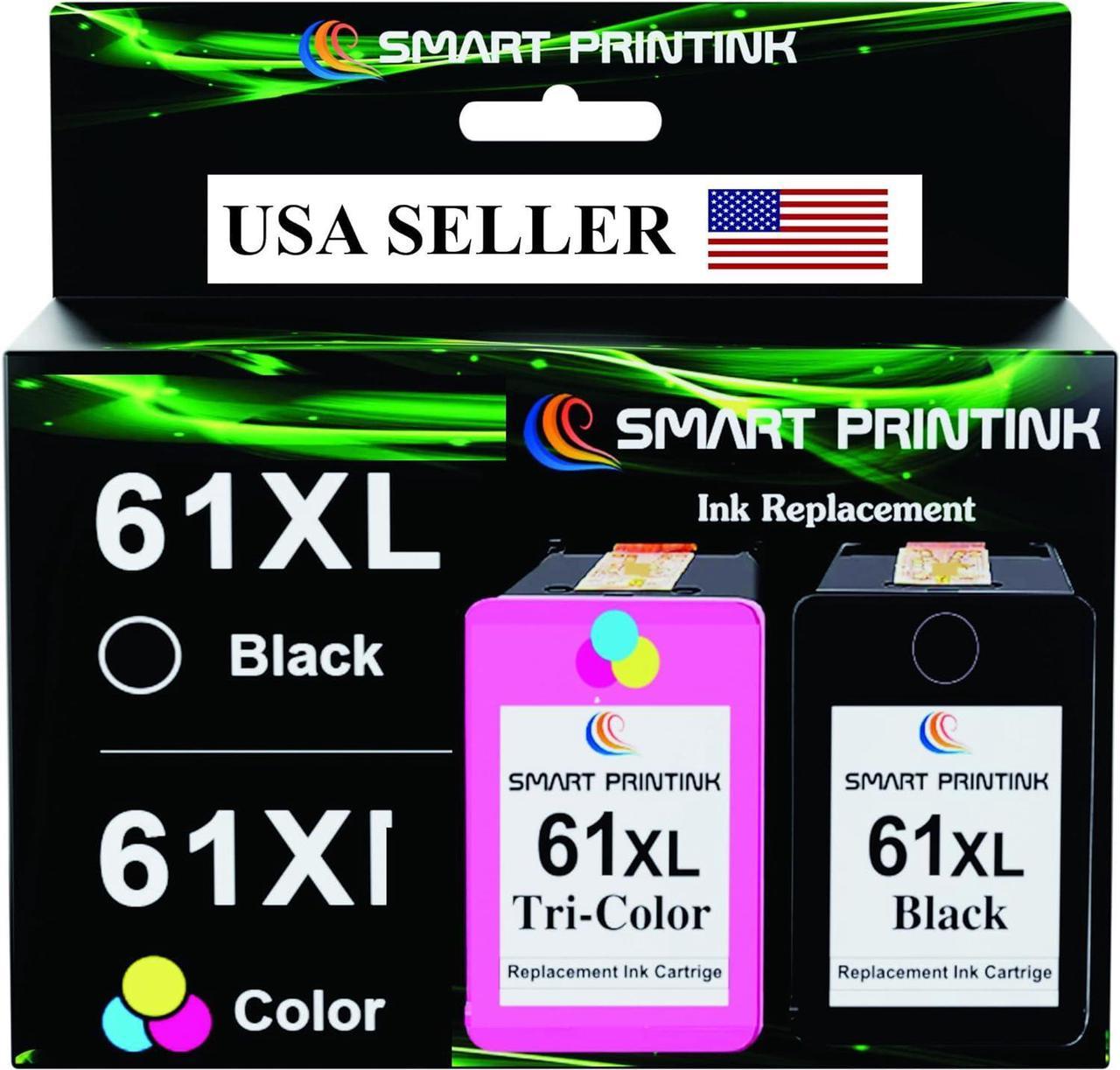 Smart Printink 61XL Ink Cartridge Replacement  61 XL (Black & Tri-Color) High-Yield Ink Compatible:Envy 4500 &500 Series, Deskjet 1000 1056 1510 1512 1010 1055, OfficeJet 2620 4630 4632 4634