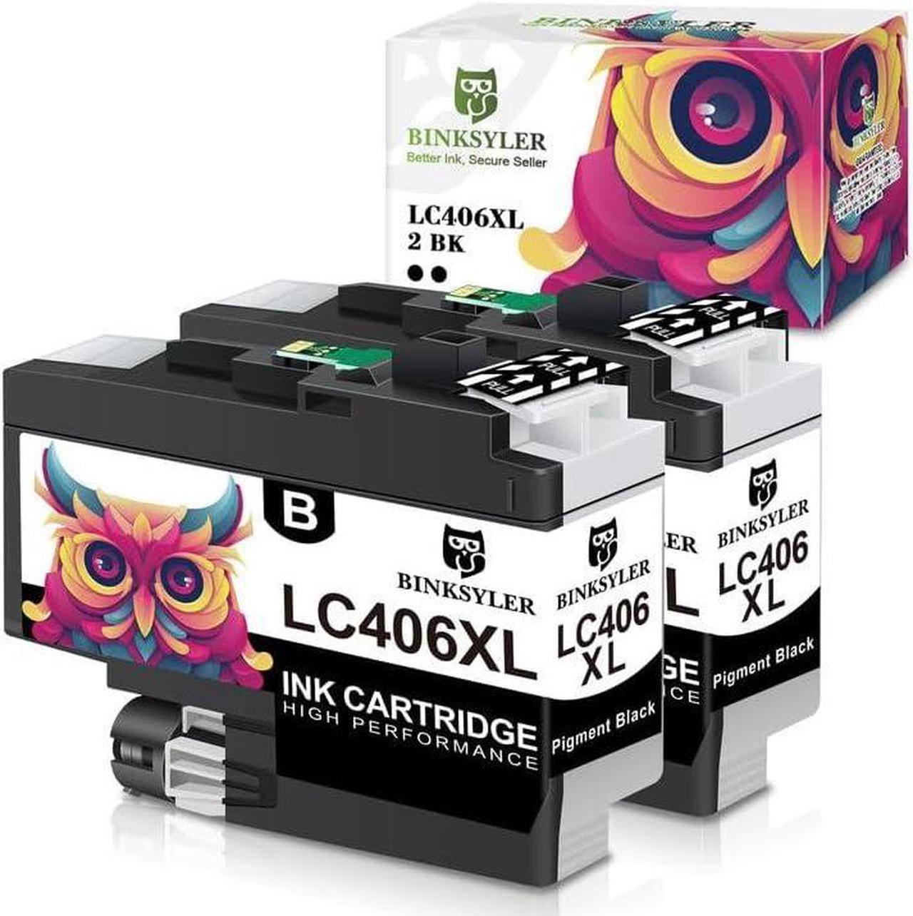 LC406 XL LC406XL Black Ink Cartridges for Brother LC406XLBK LC406BK LC406 XL BK Ink Work for Brother MFC-J4335DW XL MFC-J4535DW MFC-J5855DW MFC-J6555DW Printer (2 Black)