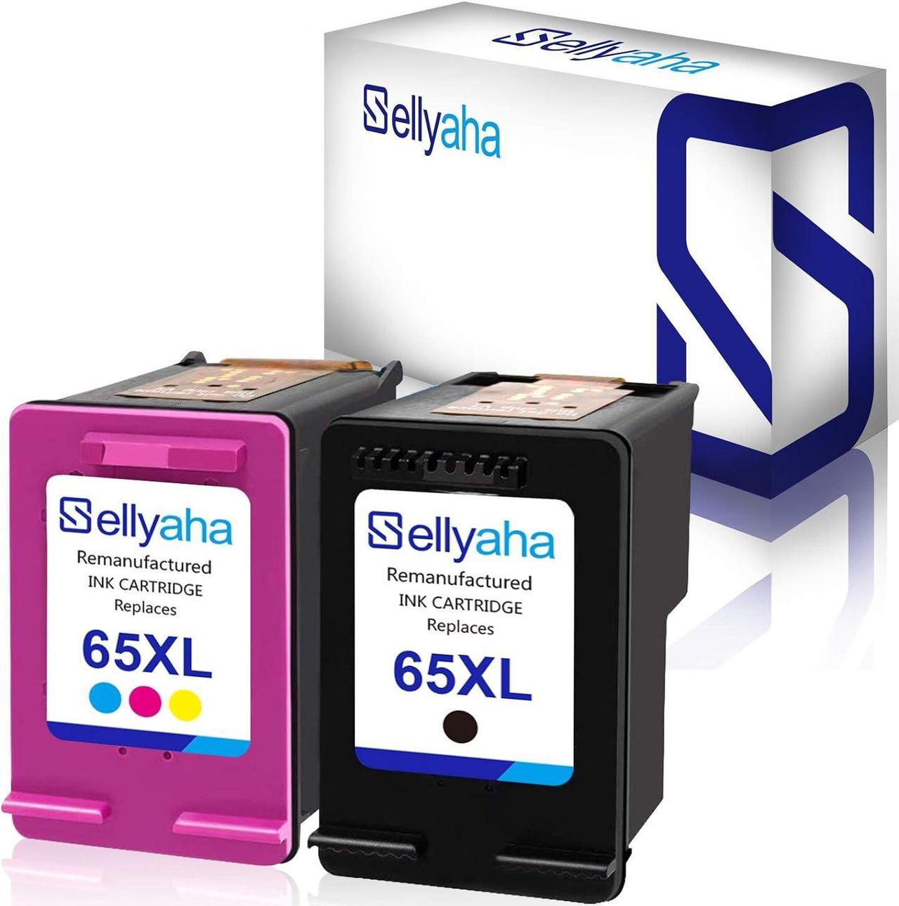 Sellyaha 65XL 65 XL Remanufactured Ink Cartridge Replacement  5055 5058 5052 Deskjet 2655 3755 2622 2624 3758 3752 3732 3730 3722 3721 Printer (1 Black+ 1 Color)