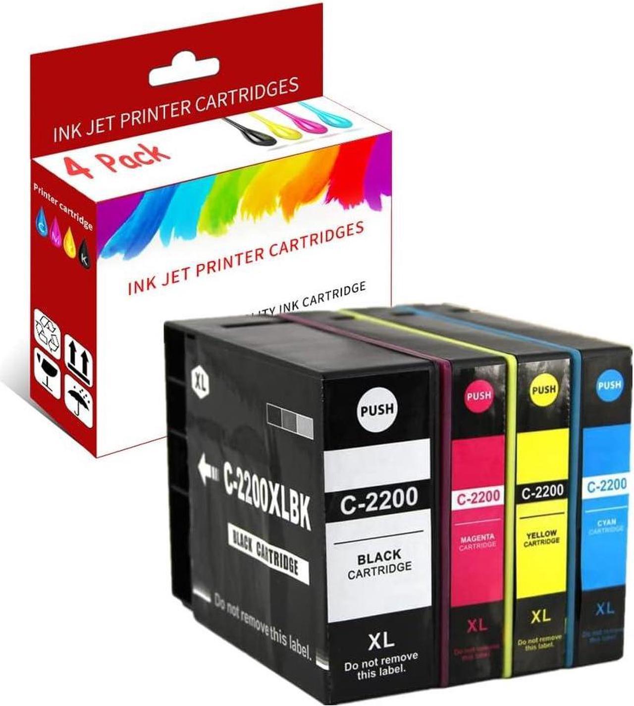 Wiprint PGI-2200 XL Compatible Ink Cartridge for Canon 2200 PGI2200 XL PGI-2200XL PGI-2200XLBK PGI-2200XLC PGI-2200XLM PGI-2200XLY Combo for MAXIFY IB4020 IB4120 MB5020 MB5120 MB5320 MB5420 Printer