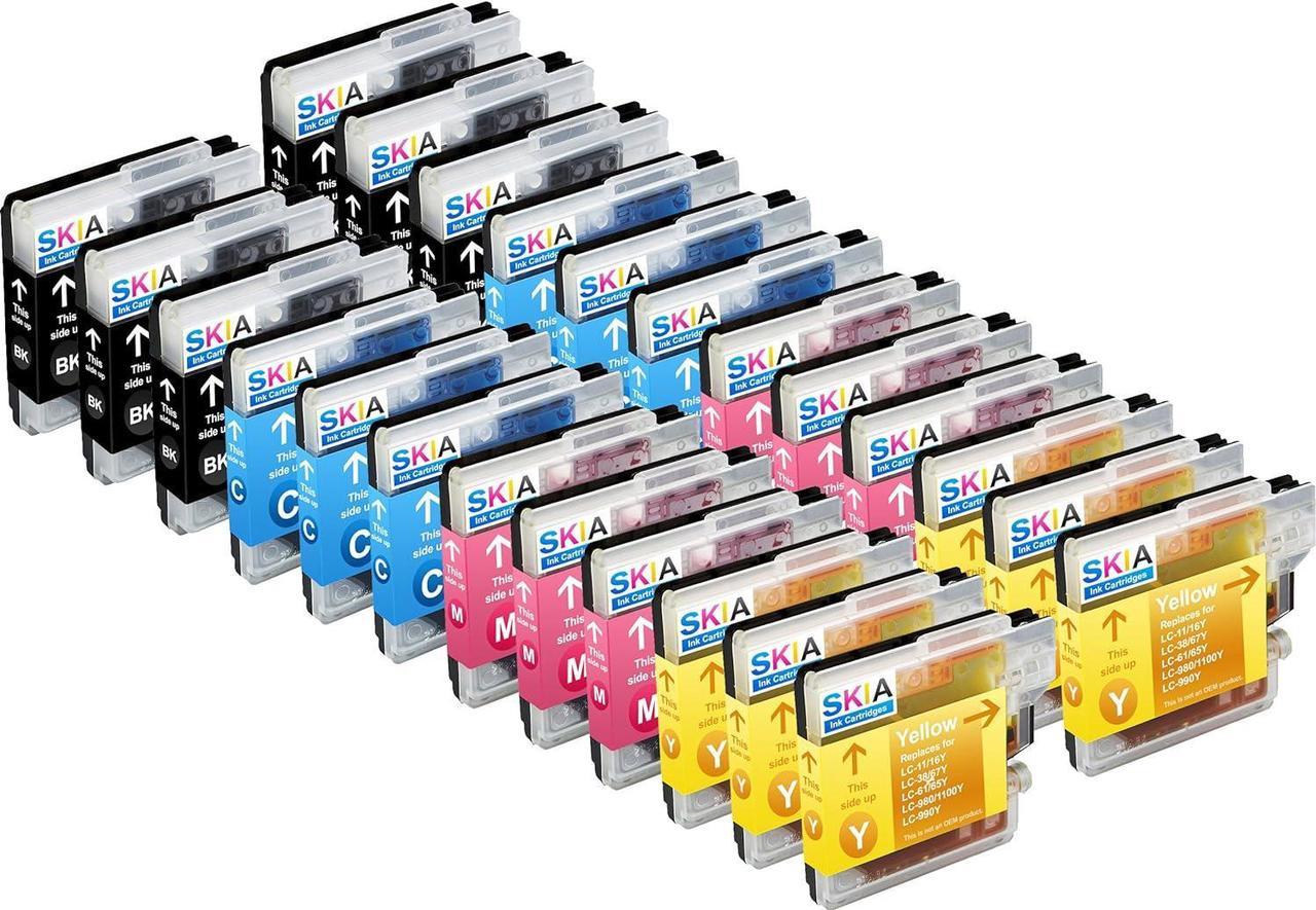 Skia 24 Pack LC65 Replacement Ink Cartridges Brother MFC-5890CN MFC-5895CW MFC-6490CW MFC-6890CDW MFC-6890DW