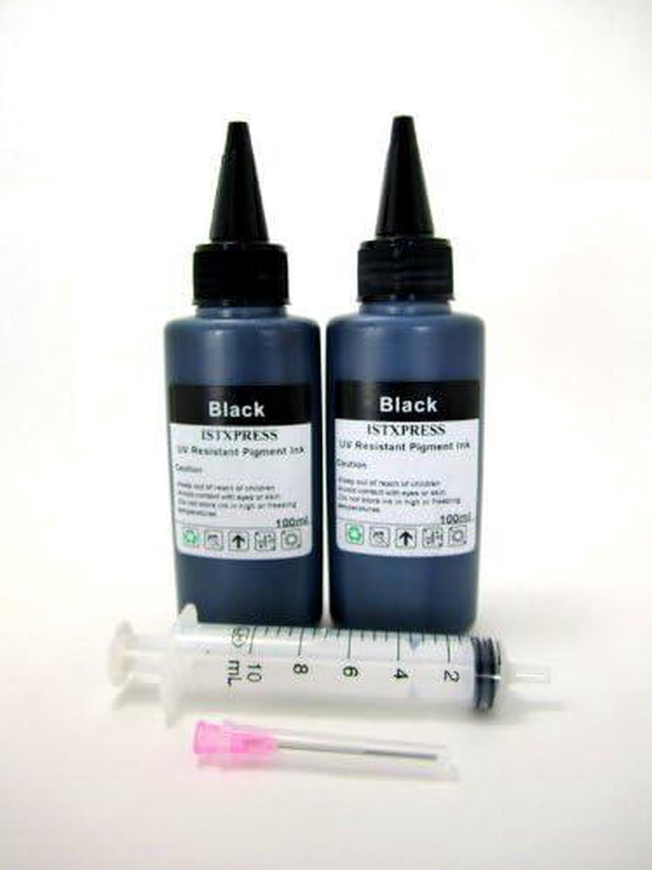 Ink Dynasty 200ML UV Resistant Black Dye Ink Refill Kit for Refillable cartridge Canon MP-540 MP-560 MP-620 MP-620B MP-630 CIS CISS